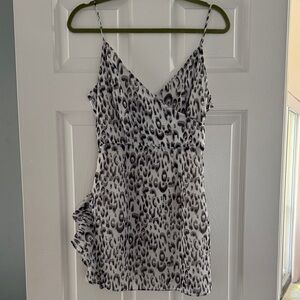 Superdown Black and White Leopard Mini Dress size Small
